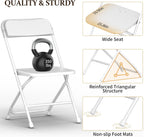 10 Pack Folding Chairs, Portable Party Chairs,Portable Plastic Stackable Commercial Seat with Steel Frame,Capacity for 350lb,for Office Wedding Party Patio Dinning Events