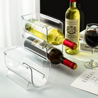 4 Pack Bottle Rack, Fridge Organizer Bottle Rack, Stackable Wine Rack Plastic Bottle Holder (4)
