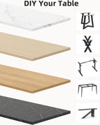 Universal 55 x 20 One-Piece Solid Wood Table Top, 1" Thick Desktop for Stand Up Height Adjustable Desk Frames, Home Office Tabletop, Countertop DIY