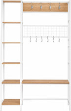 Garvee Coat Rack, Hall Tree with Shoe Bench for Entryway, Entryway Bench with Coat Rack, 4-in-1, with 8 Removable Hooks, Industrial Entryway Furniture