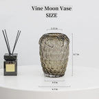 Lvases Amber Bubble Textured Nordic Modern Clear Glass Flower Vase | Minimalist glass vessel for fresh cut floral arrangement, table center decor for living room dining shelf indoor home display