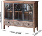Entryway Cabinet Retro Glass Dining Sideboard Wine Cabinet Home Creative Restaurant Carved Storage Cabinet Sideboard Storage Cabinet