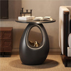 Round Side Table, Creative Nightstand, Stylish Sofa Accent Table, Suitable for Living Room, Bedroom, Balcony