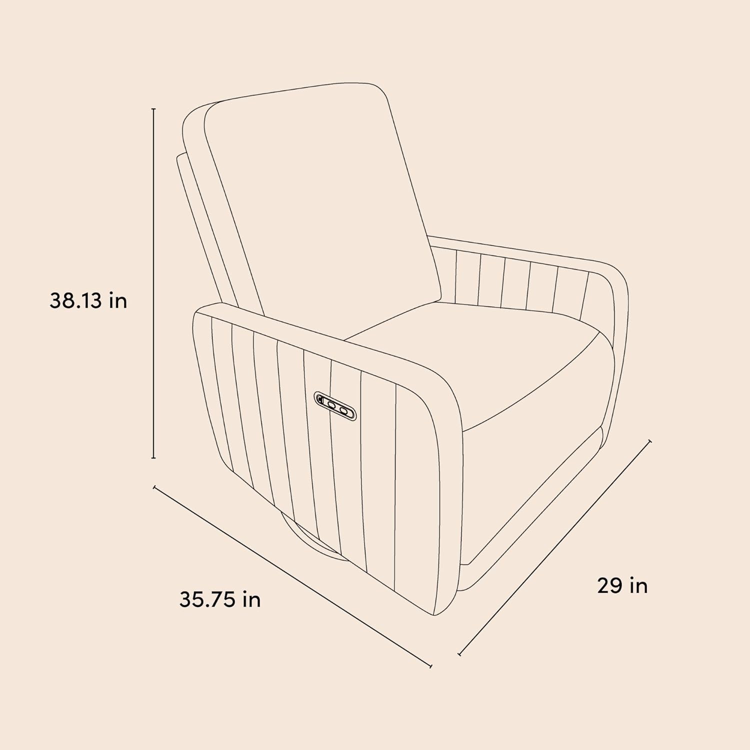 Storkcraft Kyoto Deluxe Power Recliner Swivel Glider (Black Boucle) – Premium Electronic Power Recliner for Nursery, Includes Dual-USB Charging Port with USB-A & USB-C, Glider Rocking Chair