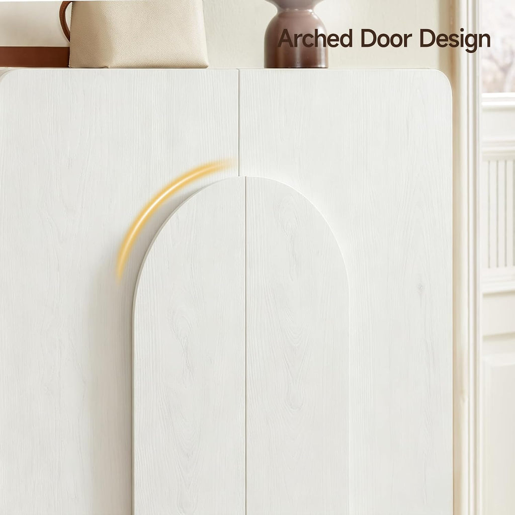 ONBRILL Shoe Storage Cabinet with Doors, Large Shoe Cabinet Storage for Entryway, Wooden 6 Tier Shoe Organizer Cabinets with Adjustable Shelves for Entrance Hallway Living Room Foyer (White)