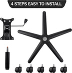 Topdeep 28" Swivel Chair Base Replacement, Office Chair Base, 350 Pounds Heavy Duty Gaming Chair Replacement Base with Bottom Plate Stand Cylinder and Casters