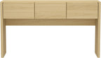 Manhattan Comfort Linda Modern Console Table with 3 Storage Drawers – 60" Narrow Entryway Stand for Living Room, Hallway, or Dining Room – Wood Grain Accent Furniture, Natural Oak