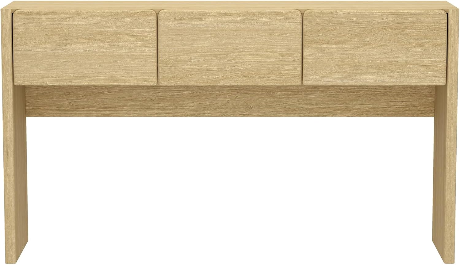 Manhattan Comfort Linda Modern Console Table with 3 Storage Drawers – 60" Narrow Entryway Stand for Living Room, Hallway, or Dining Room – Wood Grain Accent Furniture, Natural Oak