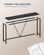 SONGMICS HOME Entryway Console Table, Behind Couch Table, for Living Room, Bedroom, Easy Assembly, Dark Gray