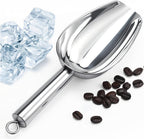 6 Oz Upgraded & Thickened Stainless Steel Ice Scoop, Kitchen Scooper for Ice Maker, Freezer, Bucket, Bar, Wedding, Pet Food - Sturdy, Rust-Resistant, Dishwasher-Safe