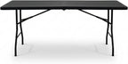 6 Feet Adjustable Height Nesting Folding Table – 24", 29", 36" Countertop Level Foldable Utility Table for Kitchen, Events, Garage, and Workspace - Perfect for Indoor/Outdoor Use Black