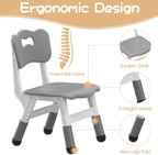 IDEALHOUSE Kids Table and 6 Chairs Set, 47" l x 24" w Height Adjustable Toddler Activity Table with Storage Boxes & 12 Water Pens, Wipe-Clean Wood Grain Desktop for Home Classroom Daycare Gray