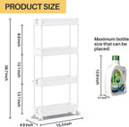 SPACEKEEPER Slim Rolling Storage Cart 4 Tier Bathroom Organizer Mobile Shelving Unit Utility Cart Tower Rack for Kitchen Laundry Narrow Places, White