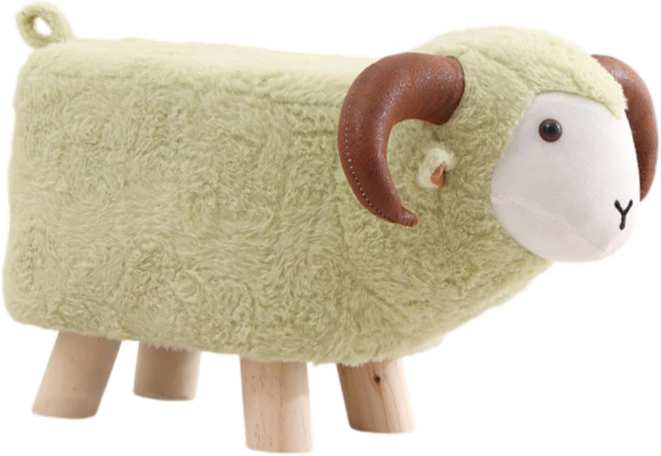 Animal Footstool Footrest Ottoman Soft Non Slip Feet Multifunctional Home Decor Kids Stool for Playroom Indoor Living Rooms, Green