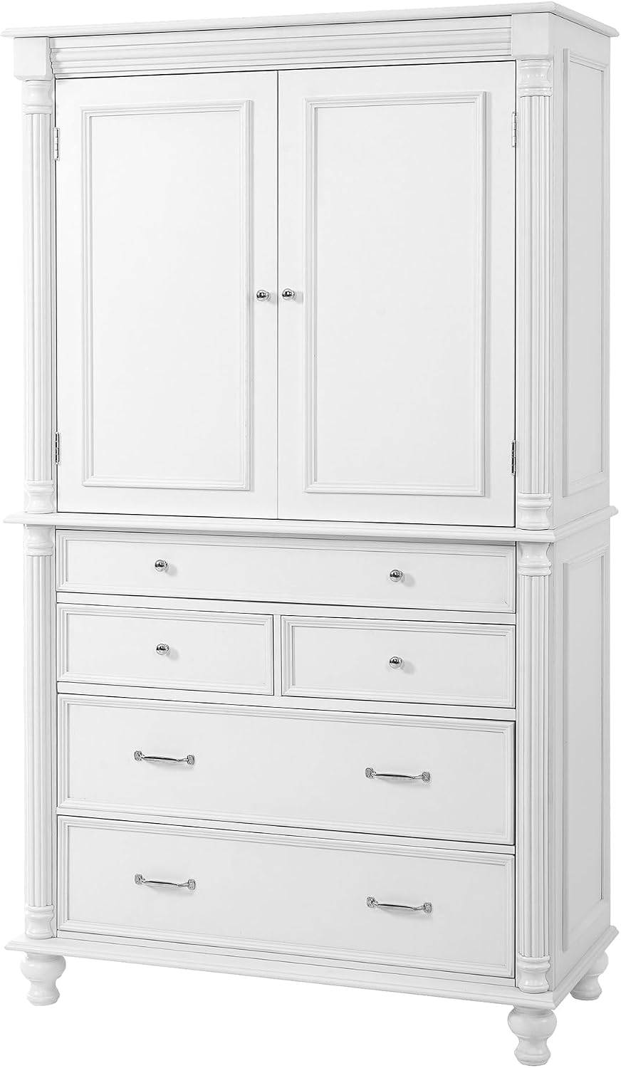 LUMISOL 77" Kitchen Pantry Cabinet with Storage, Storage Cabinet with 5 Drawers and 6 Door Shelves,Pantry Cabinet with Microwave Shelf and Adjustable Shelf, Freestanding Cupboard for Kitchen, White