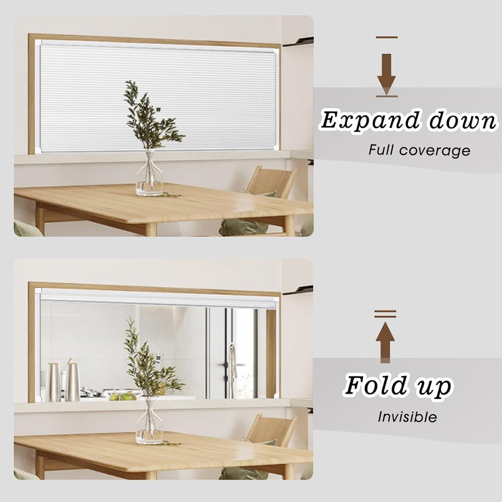 Honeycomb Foldable Panels, Small Folding Door Window with Black Aluminu for Kitchen, Dining Room, and Wall Cupboards - Space-Saving Design