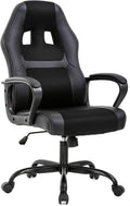 BestOffice Office Chair PC Gaming Chair Cheap Desk Chair Ergonomic PU Leather Executive Computer Chair Lumbar Support for Women, Men (Black)