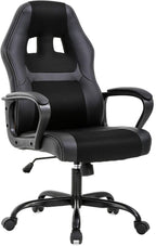 BestOffice Office Chair PC Gaming Chair Cheap Desk Chair Ergonomic PU Leather Executive Computer Chair Lumbar Support for Women, Men (Black)