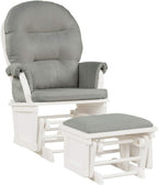 Baby Nursery Glider Chair Smooth Rocking Chair for Baby Nursing Babies Glider and Ottoman Upholstered Comfort Relax Rocker Chair with Padded Arm Cushions & Storage Pocket (Light Gray)
