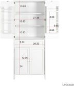70.87" Tall Kitchen Pantry, Storage Cabinet, Kitchen Cabinet, Drawer and Adjustable Shelves, for Kitchen, Dining Room, White,15.75 * 29.53 * 70.87