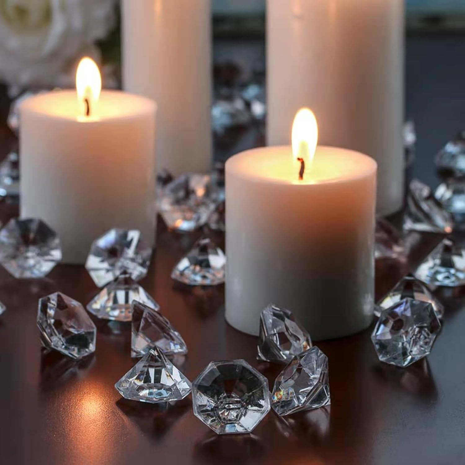 2 Pounds of 25 Carat Clear Acrylic Diamonds - Big Diamonds for Table Centerpiece Decorations, Wedding Decorations, Bridal Shower Decorations