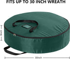 habibee 2 Pack Christmas Wreath Storage Bag, 30 Inches Christmas Large Wreath Container, Waterproof Heavy Duty 420D Oxford Cloth with durable Handles & Sleek Dual Zipper