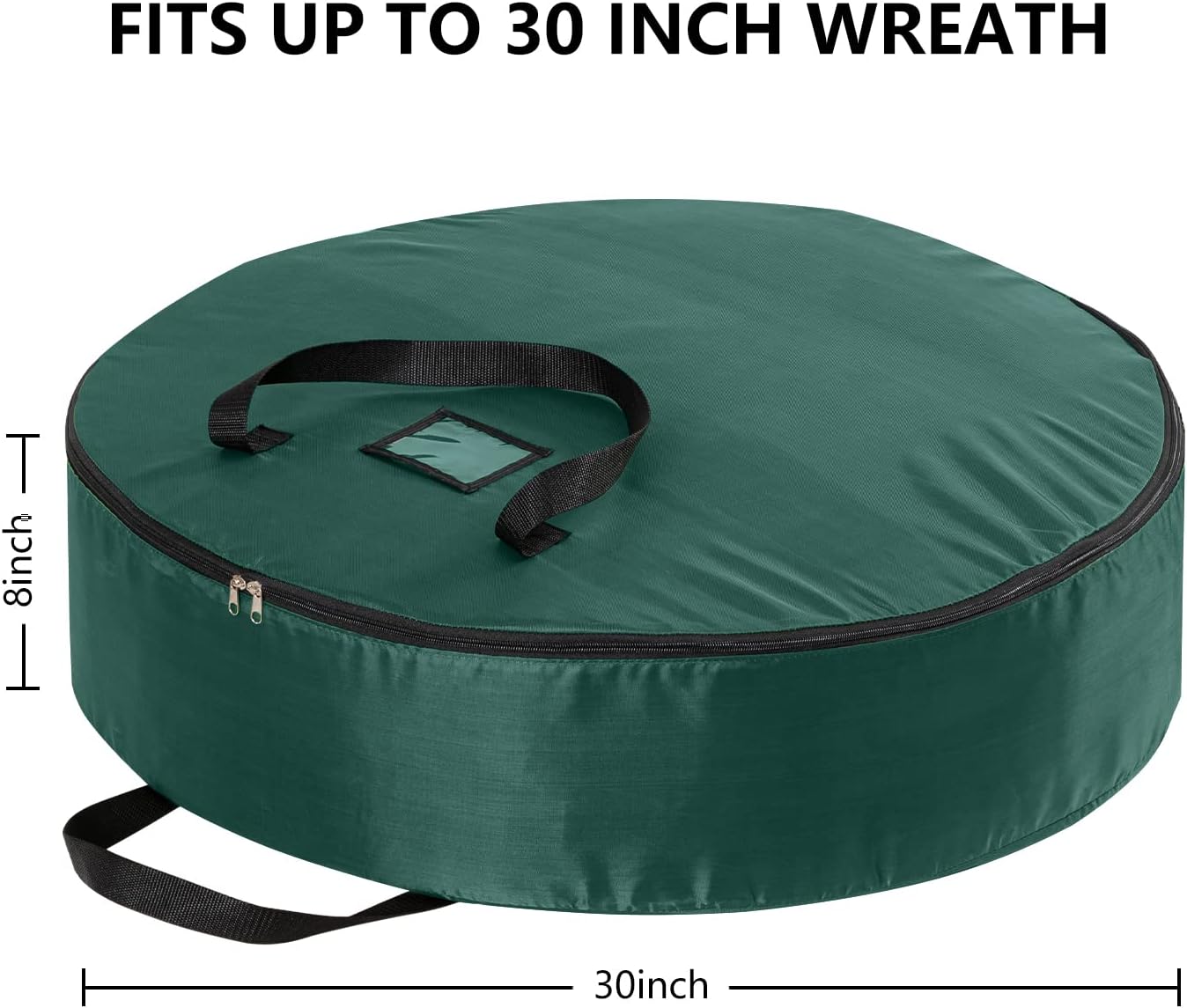 habibee 2 Pack Christmas Wreath Storage Bag, 30 Inches Christmas Large Wreath Container, Waterproof Heavy Duty 420D Oxford Cloth with durable Handles & Sleek Dual Zipper