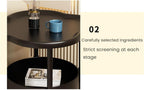 Petal-Shaped Side Table Living Room, 2-Tier Storage Small Coffee Table 15.35”, Lightweight Stable with Storage for Bedroom Small Spaces, Modern Couch Table for Home (Green)