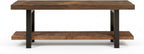 Alaterre Furniture Pomona Dining Bench - 48-Inch Modern Industrial Solid Wood Indoor Bench with Open Bottom Storage Shelf - Seating for Kitchen, Dining Room, and Living Room (Rustic Brown)