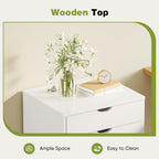 Sweetcrispy 5 Drawer Wooden Dresser, Storage Cabinets, Room Organization | Mobile Rolling Wheels, Vertical Organizer Chest, Home Office Bedroom Furniture, White Wood