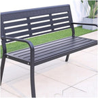 Outdoor Bench, Cast Aluminum Park Bench - Outdoor Backrest Garden Bench for Patio, Yard Garden Bench(Green)