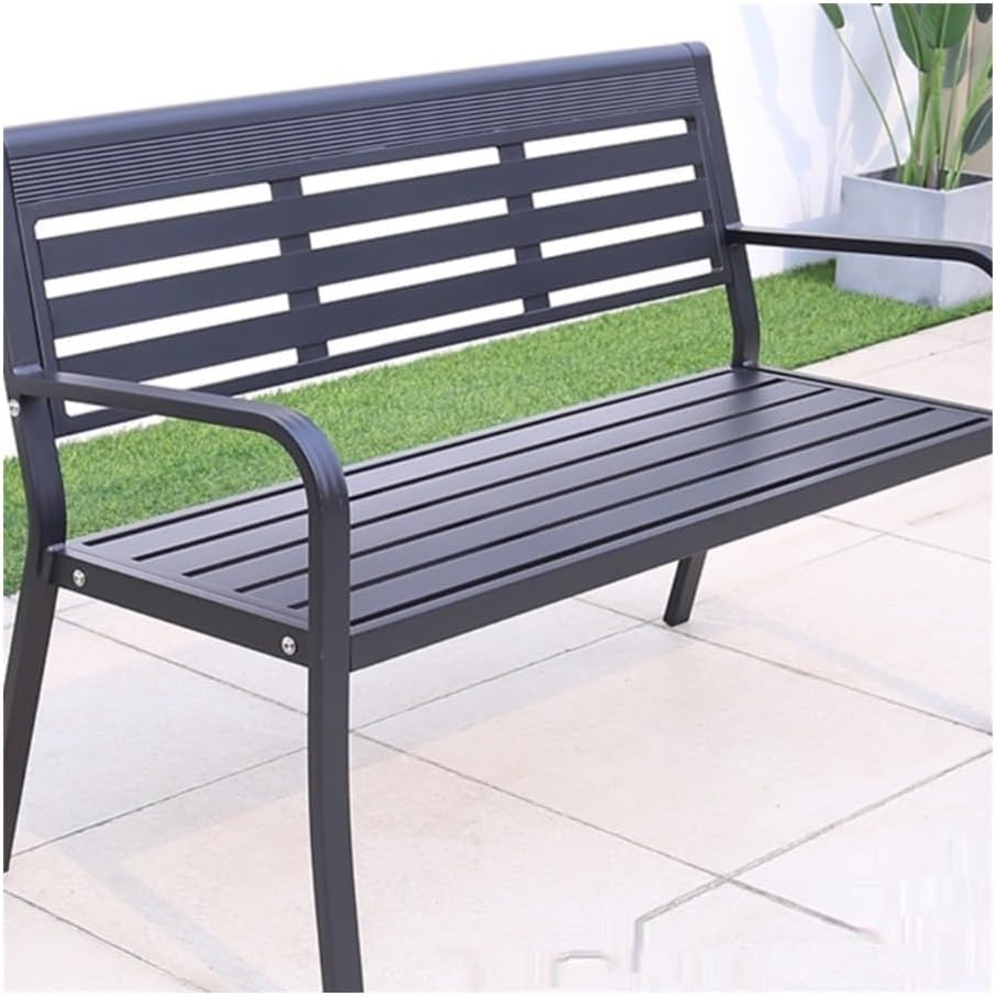 Outdoor Bench, Cast Aluminum Park Bench - Outdoor Backrest Garden Bench for Patio, Yard Garden Bench(Green)