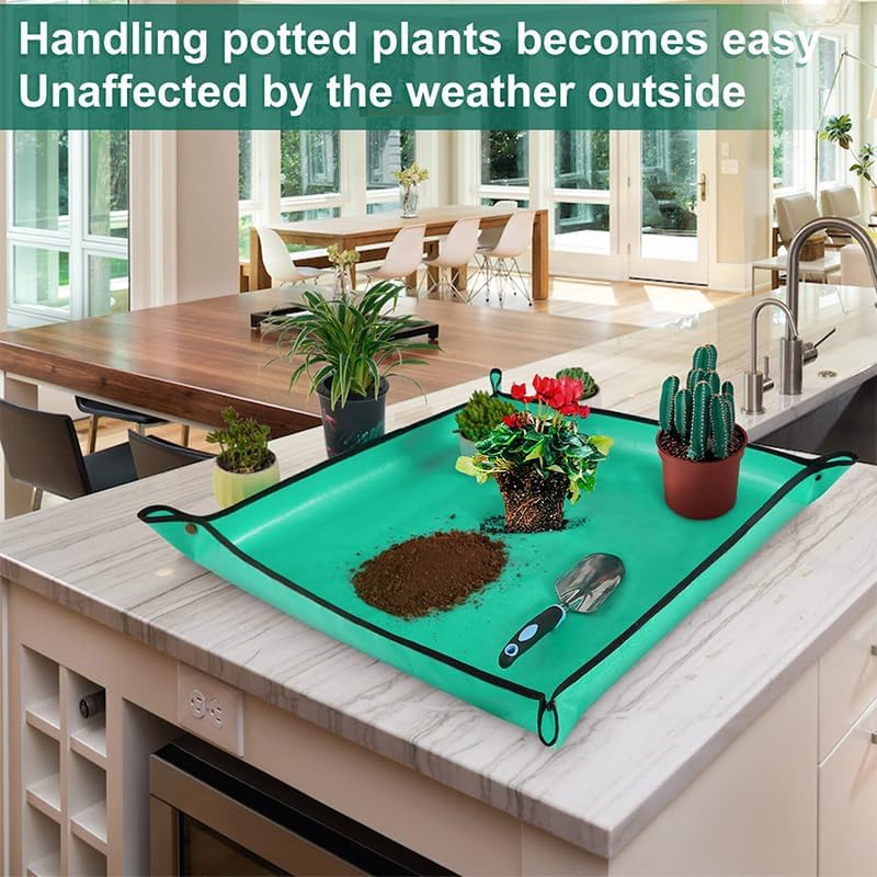 Foldable Waterproof Plant Repotting Mat Large Transplant Pad for Home Indoor Gardening and Succulents