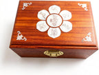 Handcrafted Tibetan Rosewood Box with Lock – Vintage Buddhist Jewelry & Keepsake Organizer, Floral Carved Wooden Altar Box for Mala Beads, Incense, Tarot, Spiritual Decor