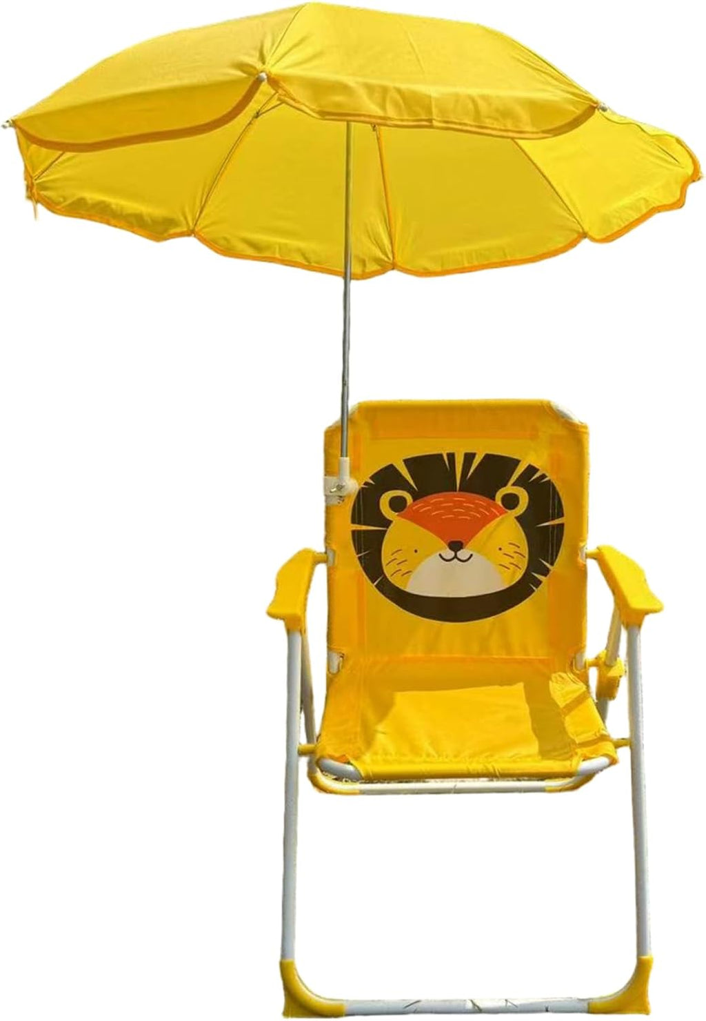 Kids Beach Chair with Umbrella, Foldable & Detachable Portable Oxford Cloth Cute Kids Beach Chair with Canopy for Outdoor Summer, YellowBeach with Canopy Shade