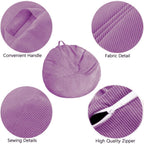 Stuffed Animal Storage Bean Bag Chair Cover - Washable Ultra Soft Corduroy Sack Bean Bag Cover for Organizing Plush Toys or Textile