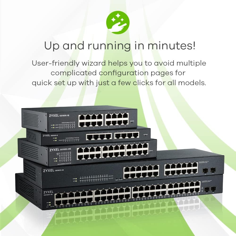 Zyxel GS1900-24EP - Commutateur - Intelligent - 24 x 10/100/1000 (12 PoE) - Montable sur Rack, Fixation murale - PoE (130 W)