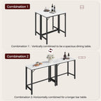 MAHANCRIS Narrow Bar Table, 63-Inch Pub Table for Dining Room, Counter Bar Tables with Sturdy Metal Frame, Connectable Bar Table, Multifunctional Console Table, Marble and Black BTHM1601