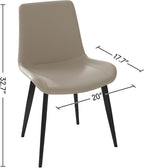 Dining Chairs, Modern PU Leather Dining Room Chair with Sturdy Metal Legs, Upholstered Seat Dinner Chairs Accent Side Chairs for Indoor Kitchen Living Room Restaurant Cafe (Cream, Set of 8)