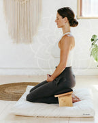 Hihealer Folding Bamboo Meditation Bench with Cushion & Carry Bag – Ergonomic Yoga and Prayer Stool for Comfort and Posture Support (Black)
