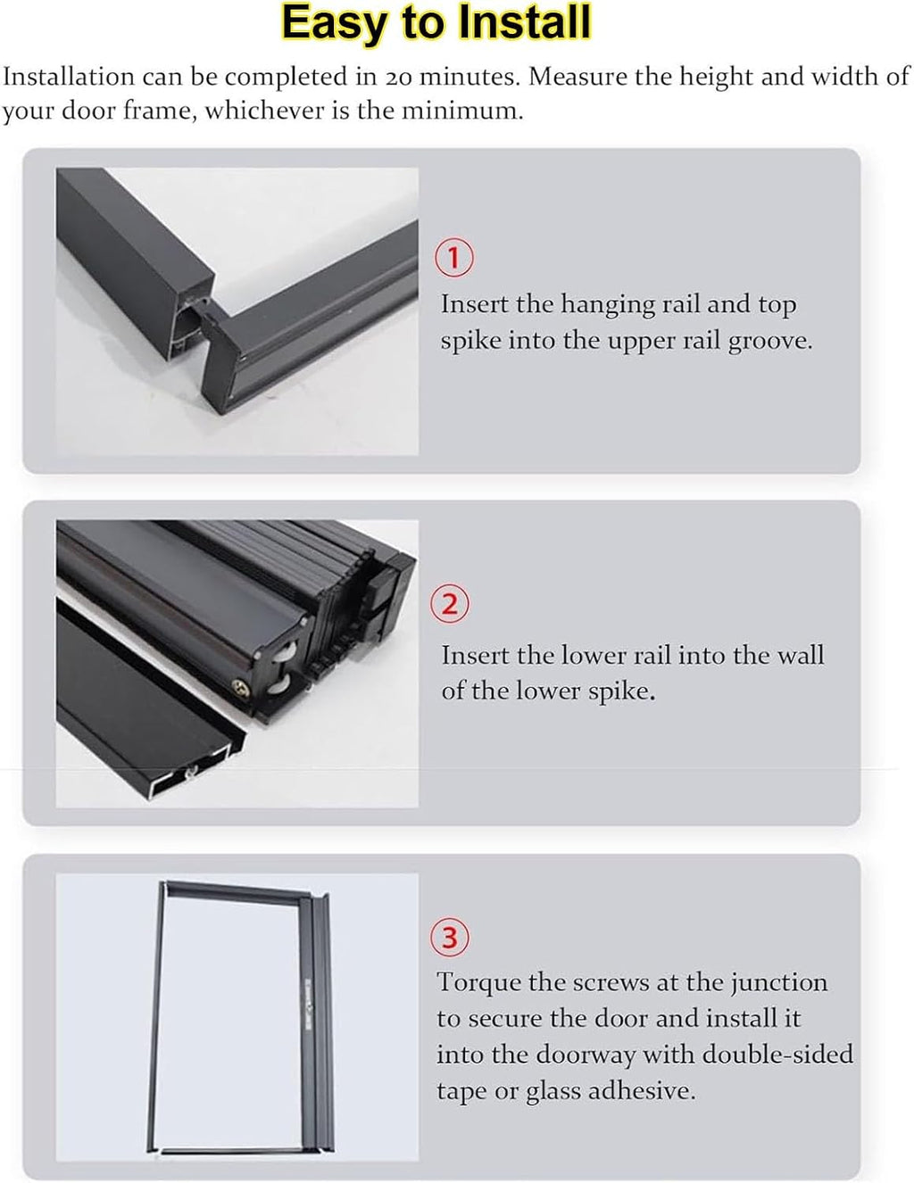 Folding Shower Partition Door 115x203cm/45.3x79.9in, 200-210cm Tall, Waterproof Accordion Retractable Temp Lock Divider for Hotel Apartment Bathroom/Kitchens