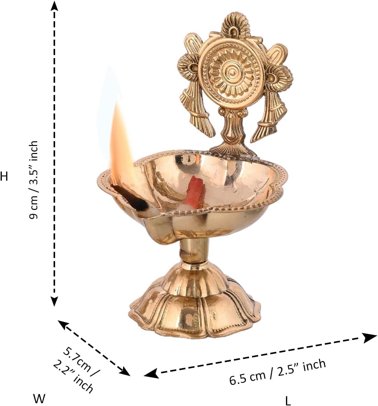 DSS-Pure Brass Shanku Chakra kuber Diya Diwali Decoration Item for Home Decor - Brass shanku Chakra kuber Diya for puja Room & Office Decor, Living Room, Diwali Festival Gift Item