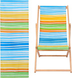 GORGECRAFT Thicker Beach Sling Patio Chairs Canvas 120x43.5cm Outdoor Folding Chair Replacement Fabric 12oz-Canvas Yellow Blue Stripe Lounge Reclining Replacement Cloth for Summer Garden Sunbathing