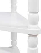 33.8'' Small Triangle Corner Table, 3 Tier End Corner Table with Solid Wood Legs, Wood Corner Side Shelf for Living Room Small Spaces (Milk White)