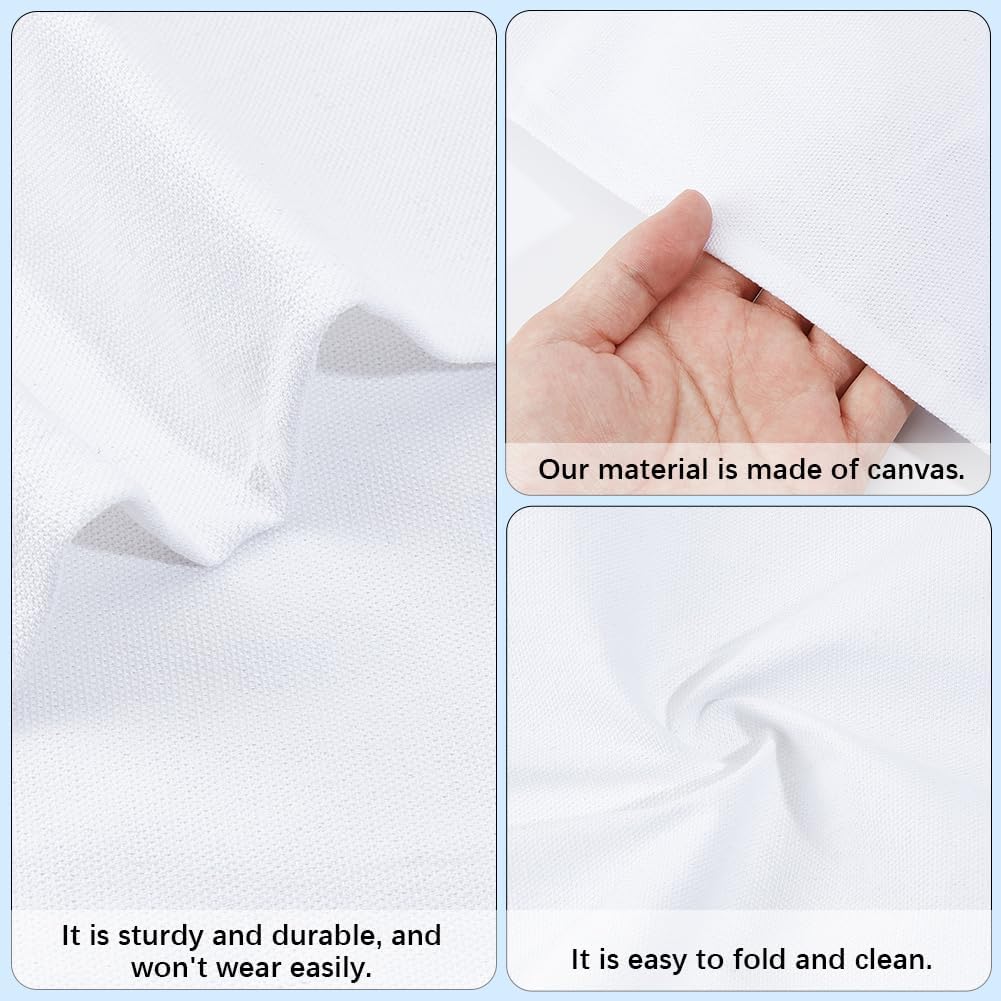 GORGECRAFT Thicker Beach Sling Patio Chairs Canvas 118 * 43.5cm Folding Chair Replacement Outdoor Chairs Cloth Replacements White Portable Reclining Sling Chair Fabric for Summer Vacation Garden