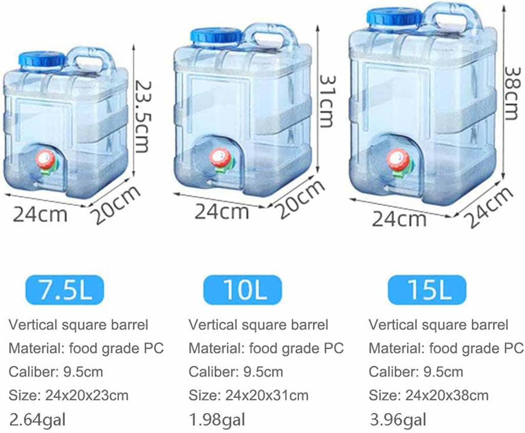 Portable Camping Water Tank with Faucet Water Storage Container with Tap BPA Free Emergency Drinking Water Canister for Outdoor Camping, Hiking, Car Travel Home Emergency Use (15L)