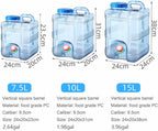 Portable Camping Water Tank with Faucet Water Storage Container with Tap BPA Free Emergency Drinking Water Canister for Outdoor Camping, Hiking, Car Travel Home Emergency Use (15L)