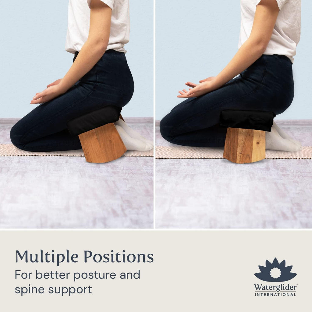 Meditation Bench (NAT. White), Seiza, Sustainable Acacia Wood with Curved Bottom Edges for The Perfect Posture, Meditation Stool, Prayer Bench, Meditation Chair, Yoga Stool