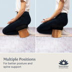 Meditation Bench (NAT. White), Seiza, Sustainable Acacia Wood with Curved Bottom Edges for The Perfect Posture, Meditation Stool, Prayer Bench, Meditation Chair, Yoga Stool