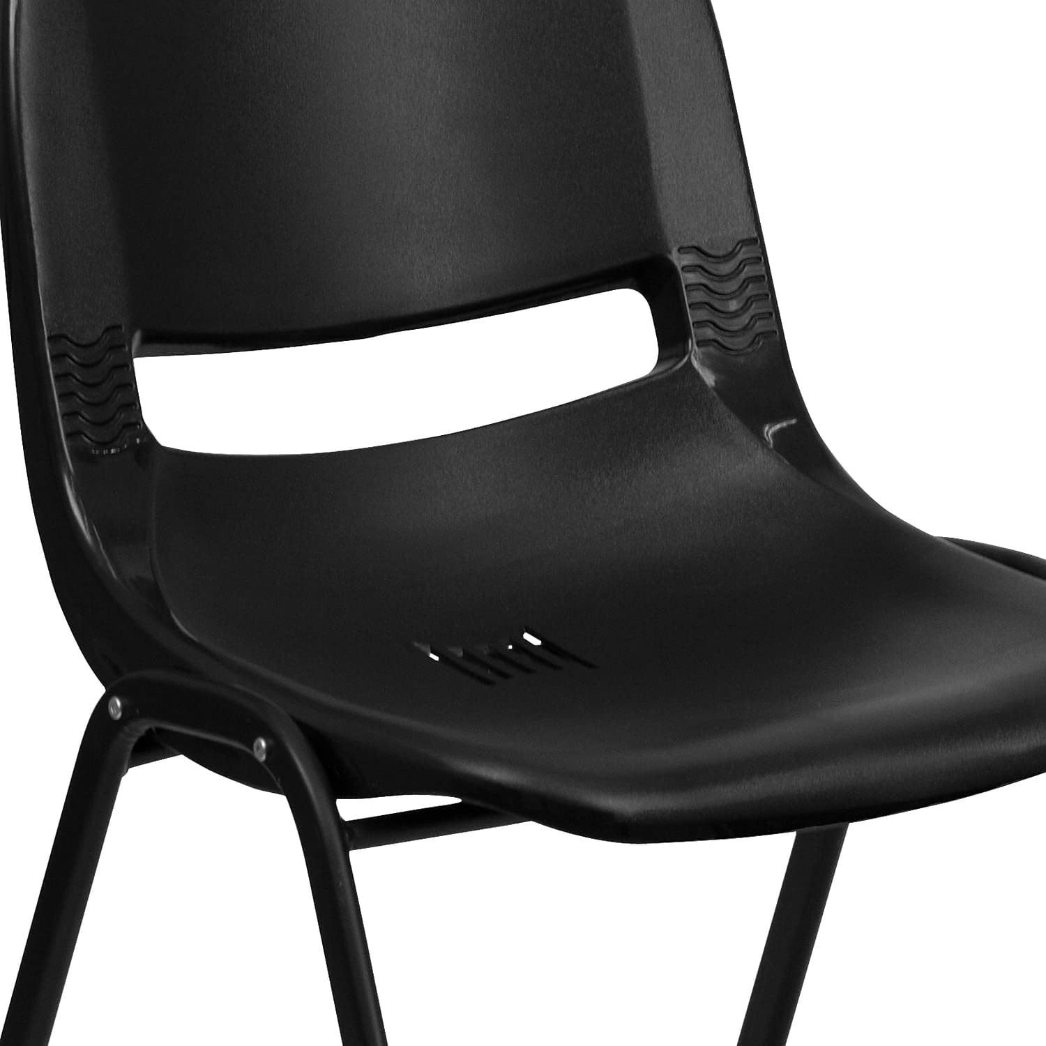 Flash Furniture Hercules Series Ergonomic Lightweight Shell School Chairs, Plastic Stacking Chairs, Set of 5, Black